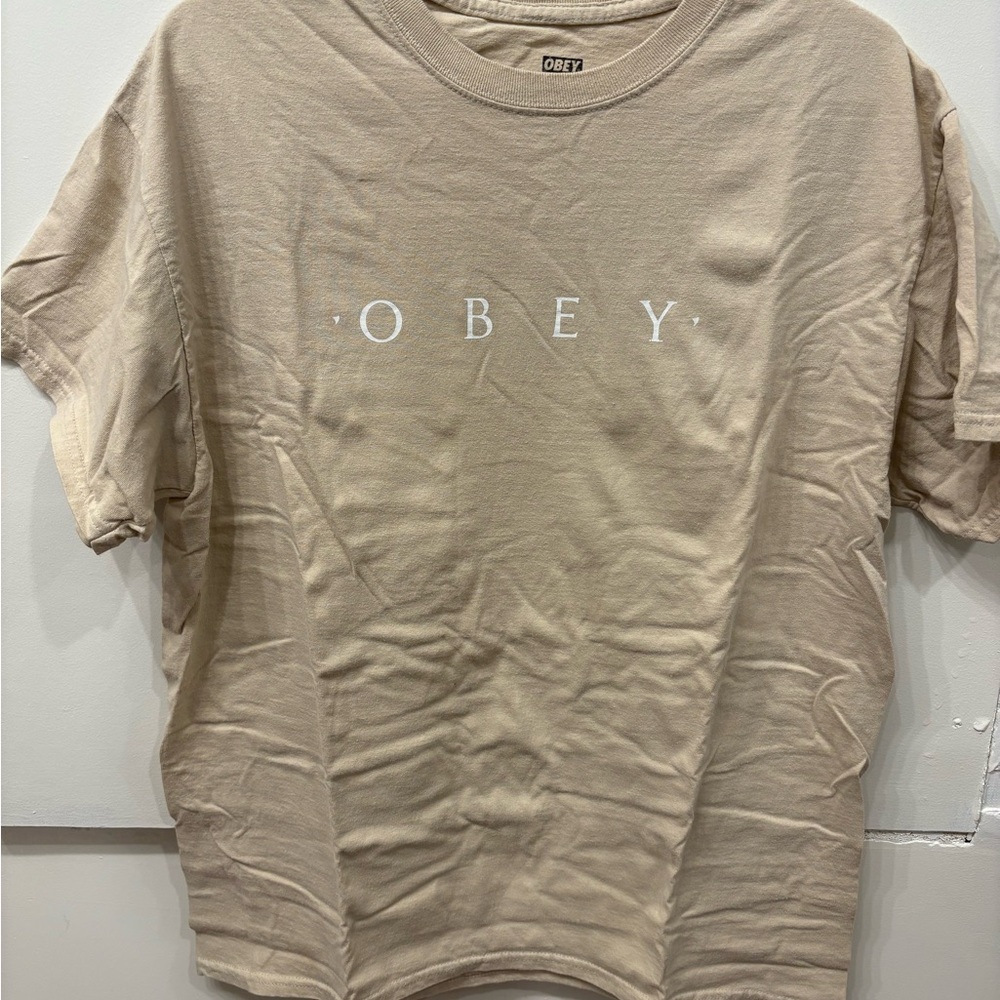 Obey Beige Short Sleeve Tee